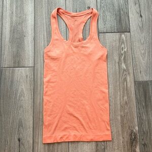 Lululemon Racer back tank, size:0, color:sunset coral